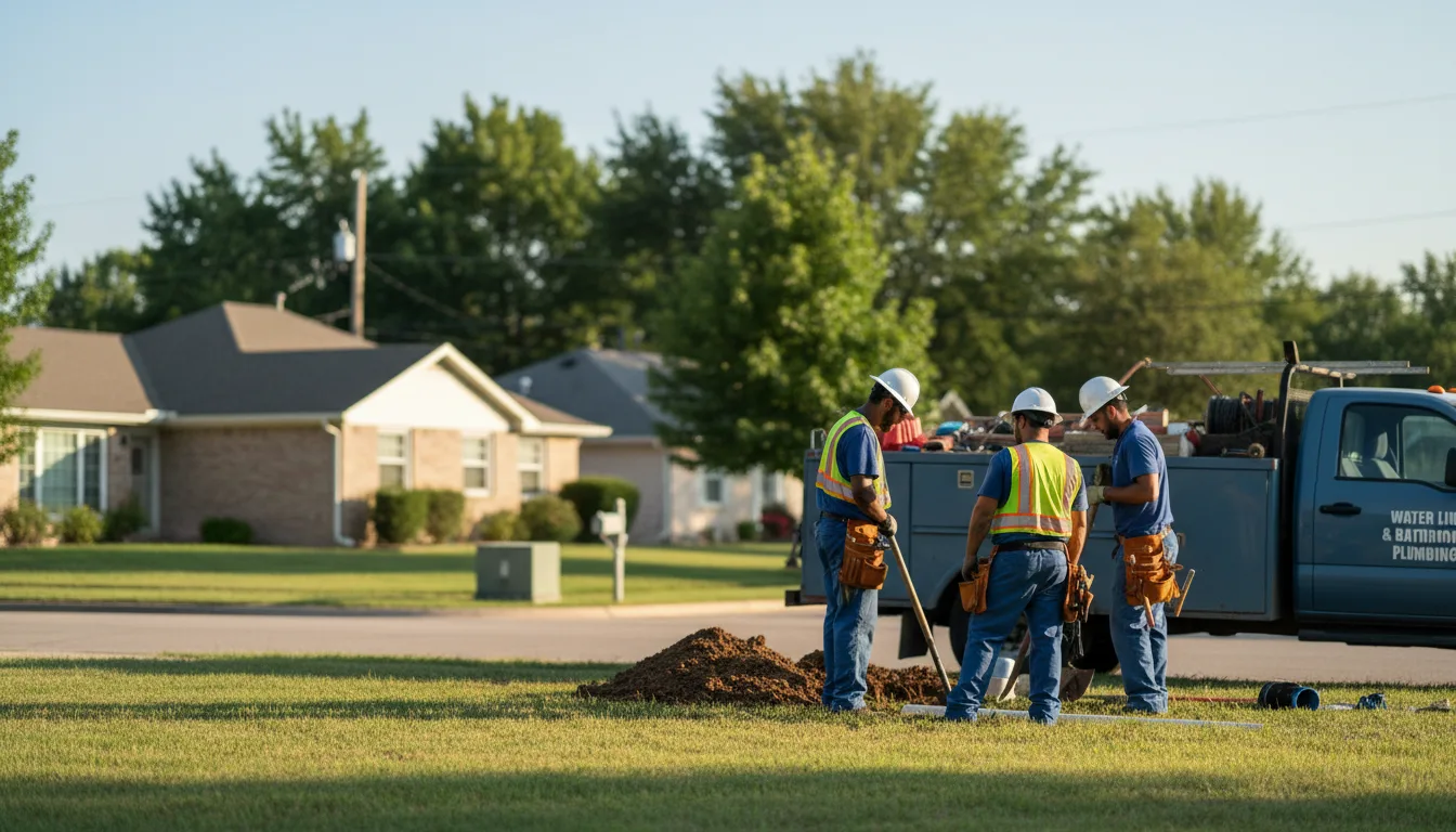 Residential water line and bathroom plumbing service in Barbeau, MI